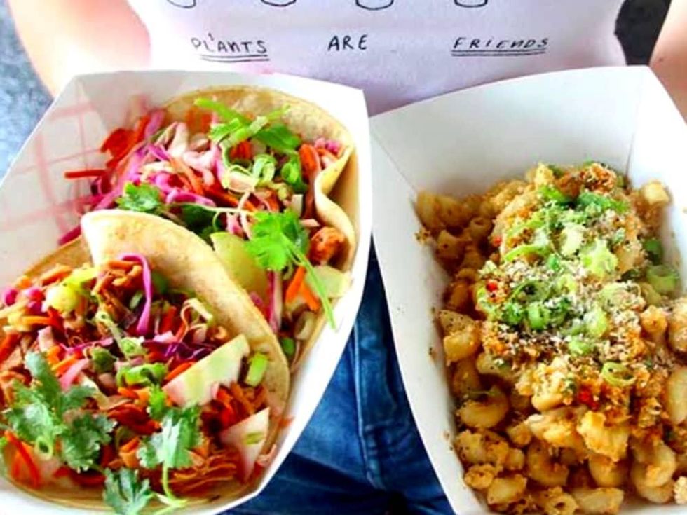 Vegandale Festival vegan tacos and mac and cheese