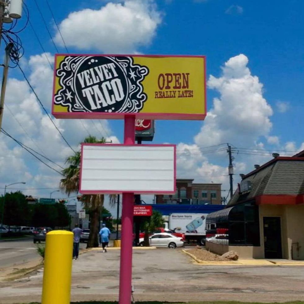 Velvet Taco Houston sign