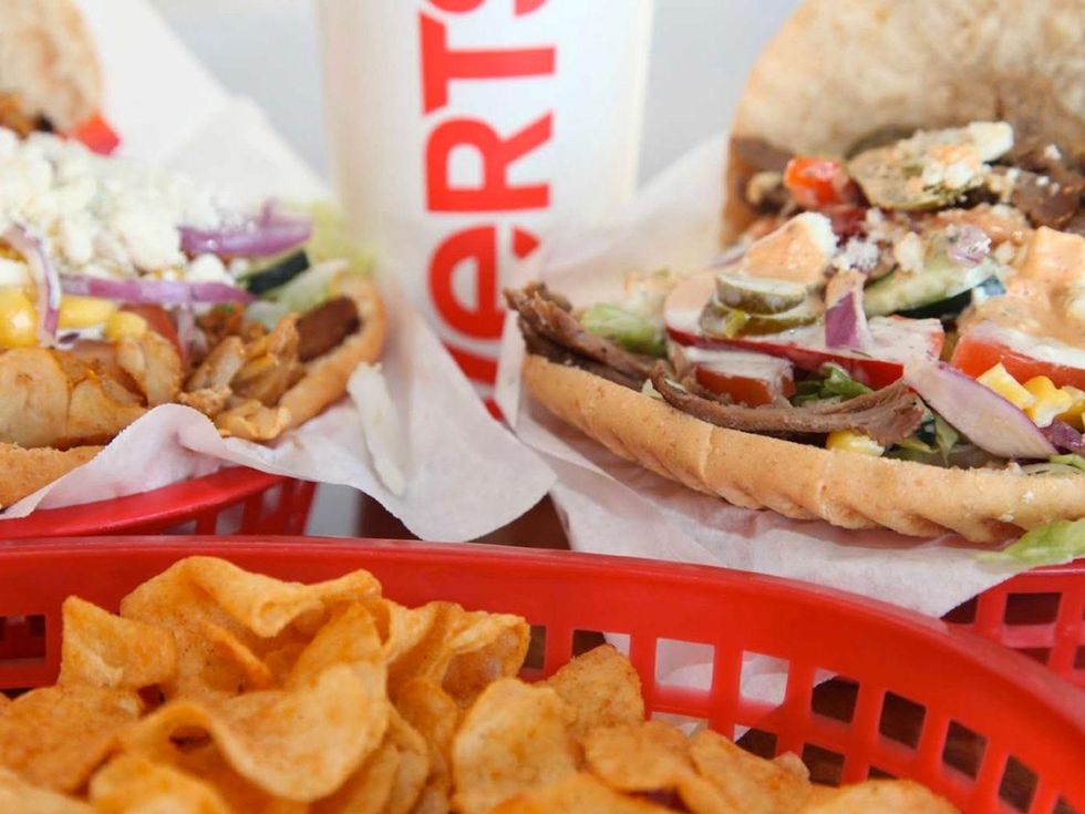 Verts Kebap closeup with potato chips