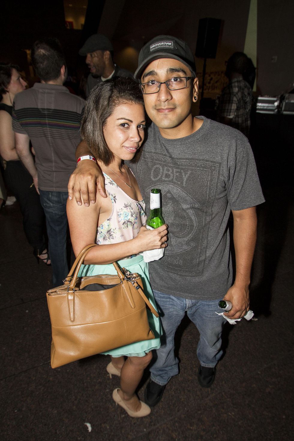 Victoria Medrano and Jacob Dillvall at the MFAH Mixed Media Party June 2014