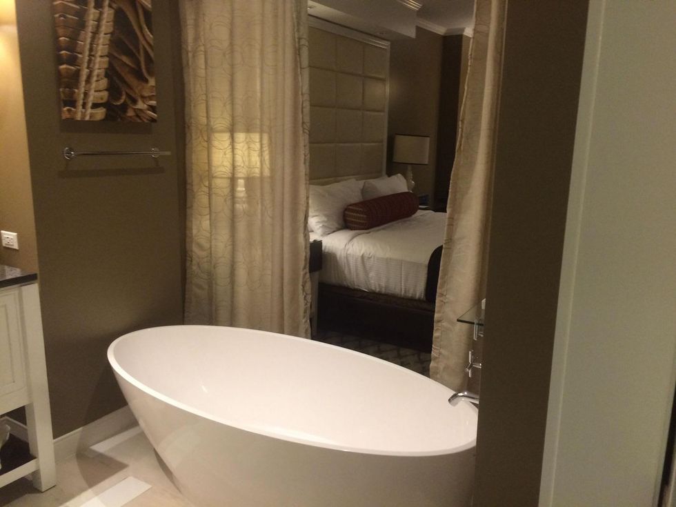 View of Golden Nugget room from bathroom