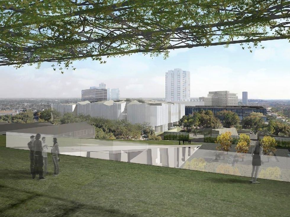 View of the Nancy and Rich Kinder Museum of Fine Arts Building from Glassell School of ARt