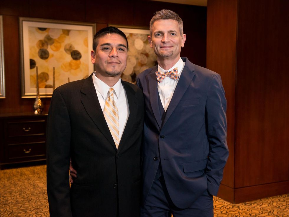 Vincent Sanchez, left, and Christopher Denman at the Crisis Intervention Gala April 2014