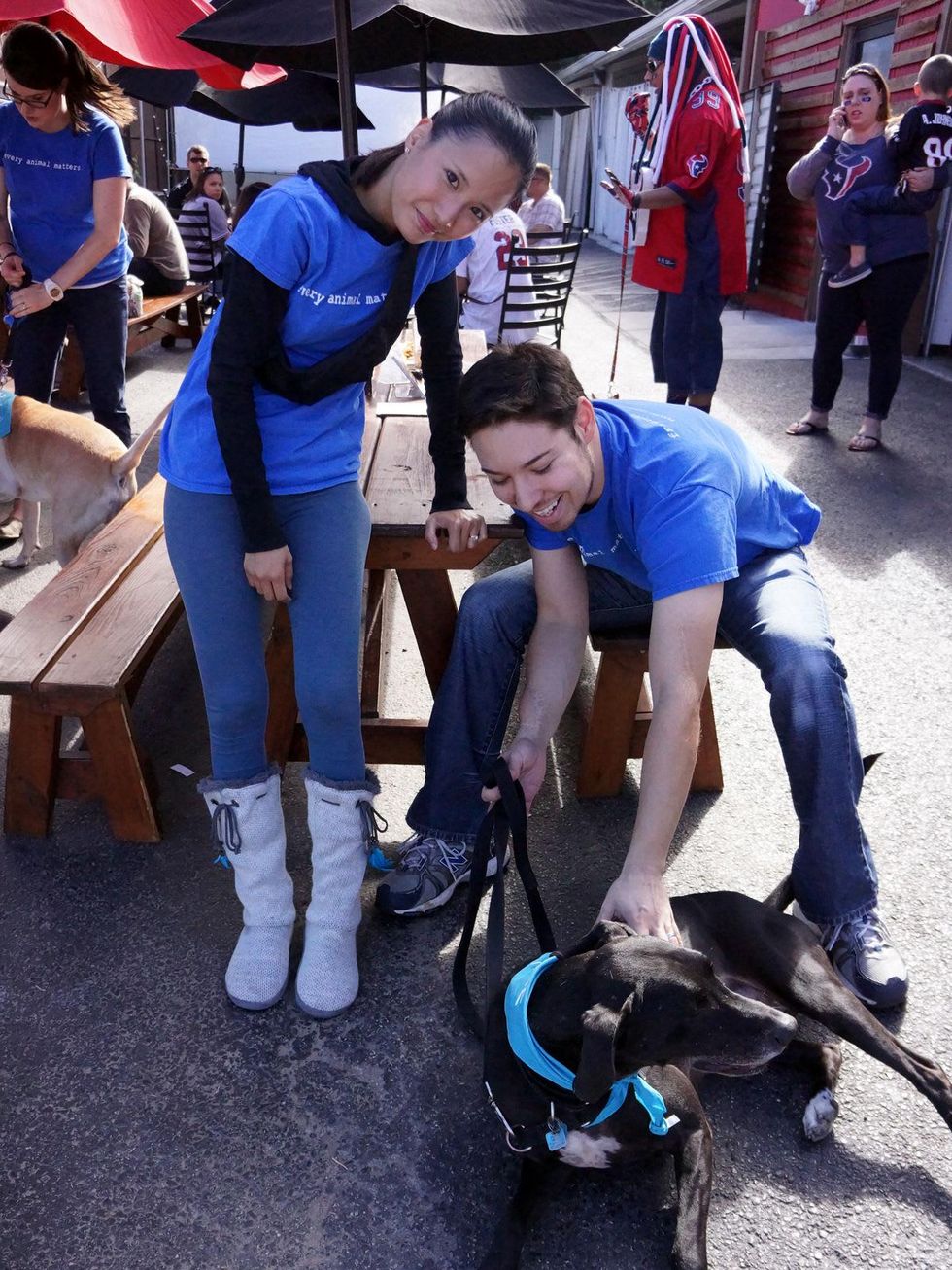 Viviene Belza and Saul Herrera at Friends for Life Texans TAILgate party November 2013