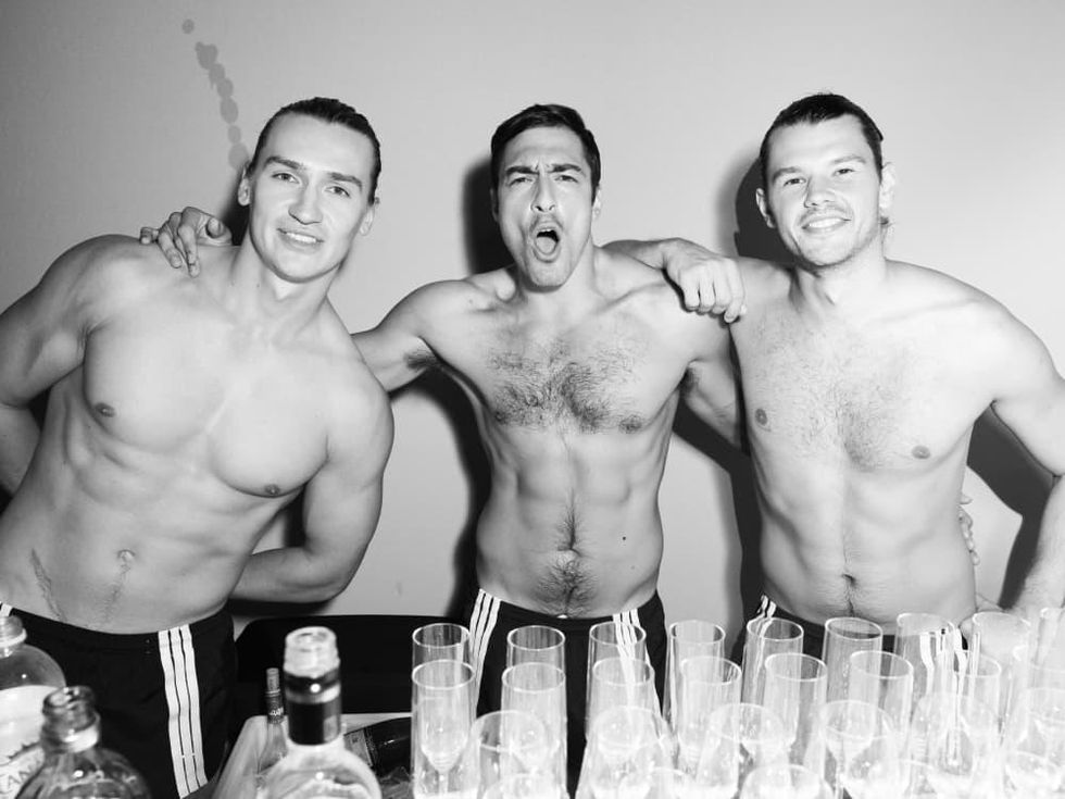 Waiters at Tom Ford party after runway show