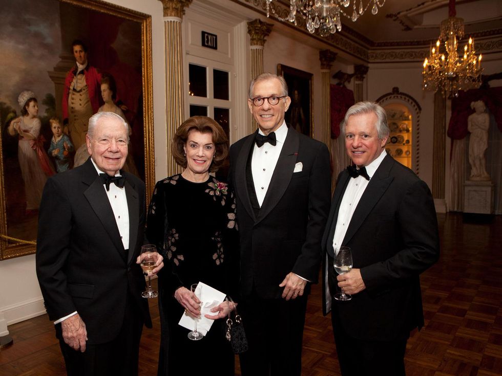 Wally Wilson and Jeanie Kilroy Wilson, from left, Gary Tinterow and John Kotts at the Rienzi Society dinner January 2014