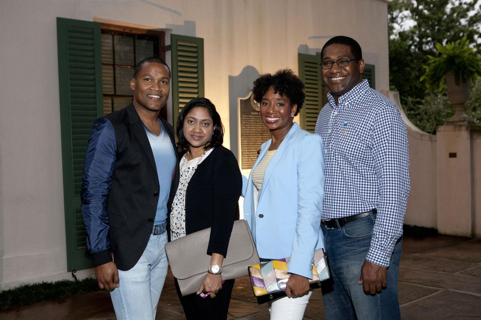 Washington Sereatan, from left, Veena Chandrakar, Yvette Thomas and James Brown at Bayou Bend's Bubbly on the Bend April 2014