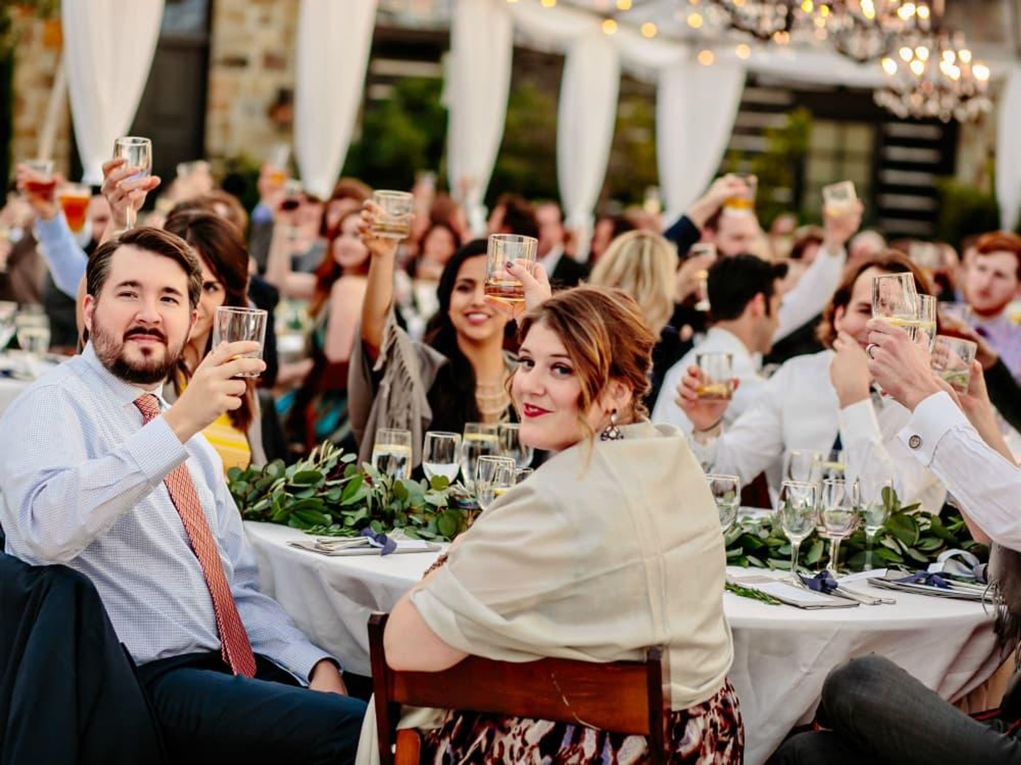 Wedding Maggie Bang and Austen Miller Fredericksburg Boot Ranch toast guests