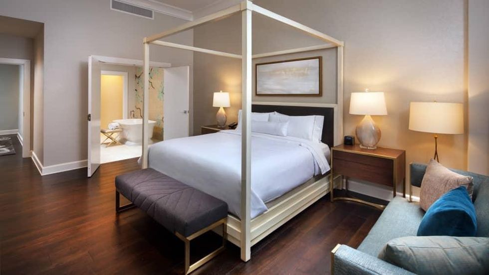 Westin Oaks Houston Heavenly Suite master bedroom
