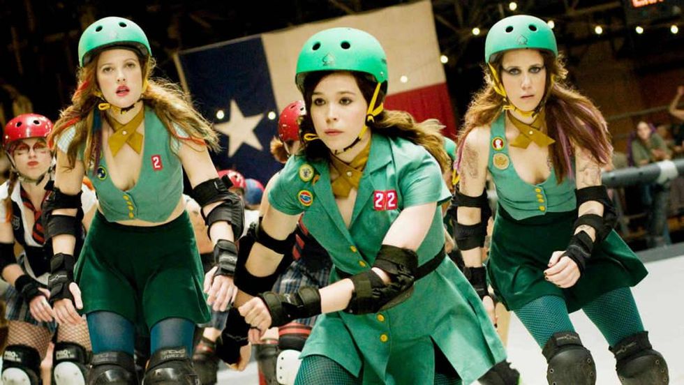 Whip It movie still roller skate Ellen Page Drew Barrymore