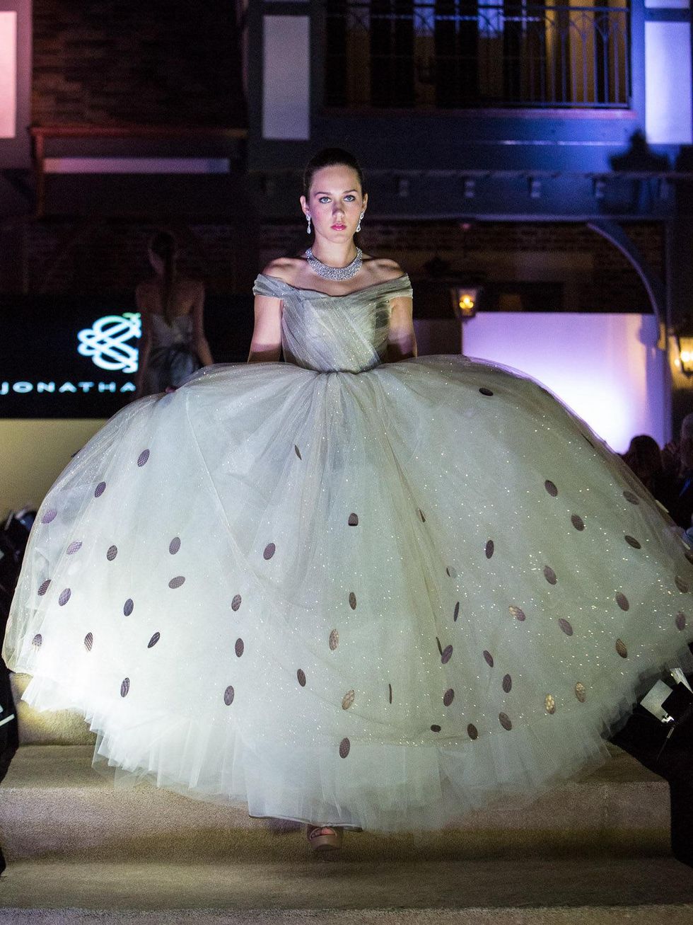 white gown at the Jonathan Blake Fashion Show October 2013