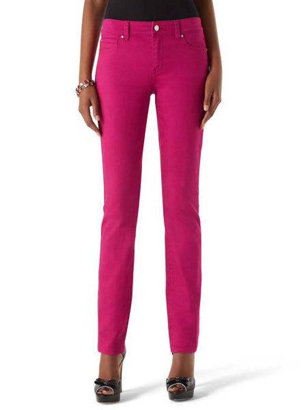 white house black market CONTOUR COUTURE PINK SLIM ANKLE JEAN