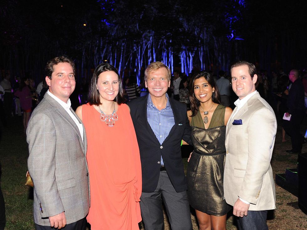 Will and Kate Stukenberg, from left, Jonathon Glus and Divya and Chris Brown at HAA's Under The Blue Trees Pop-Up Party October 2013