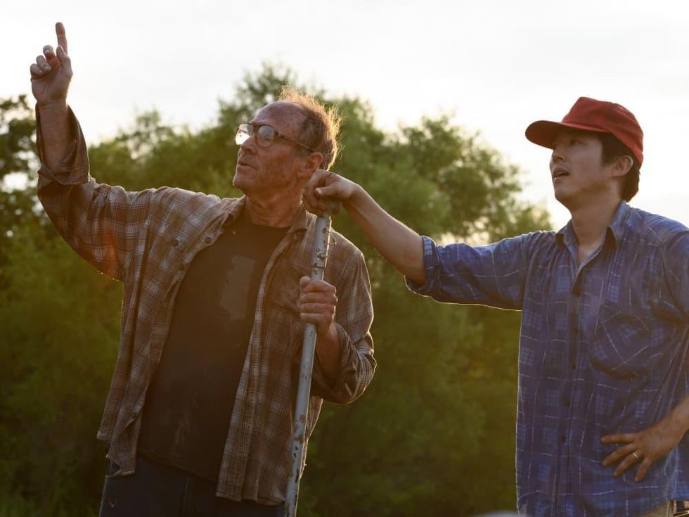 Will Patton and Steven Yeun in Minari