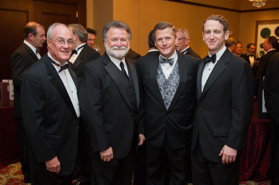 William Junell, from left, Bob Schaffer, Trey Peacock and Alex Kaplan at the Alley Theatre Wild Things Dinner October 2014