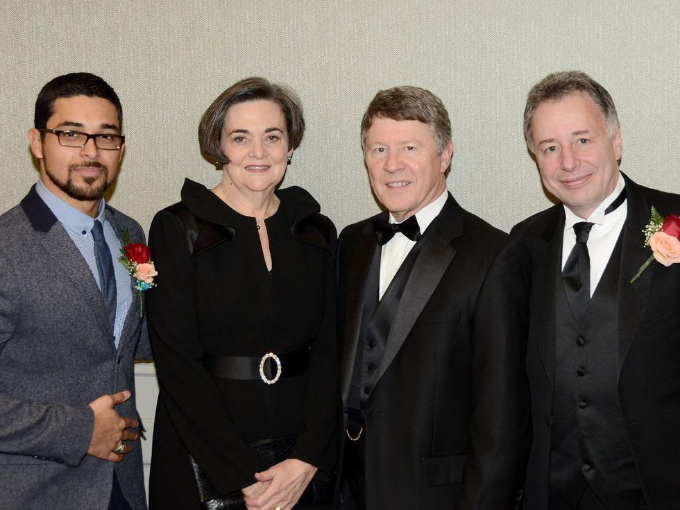 Wilmer Valderrama, from left, Gwen and Ed Emmett and Anthony Melikhov at the South Asian Chamber Gala February 2014
