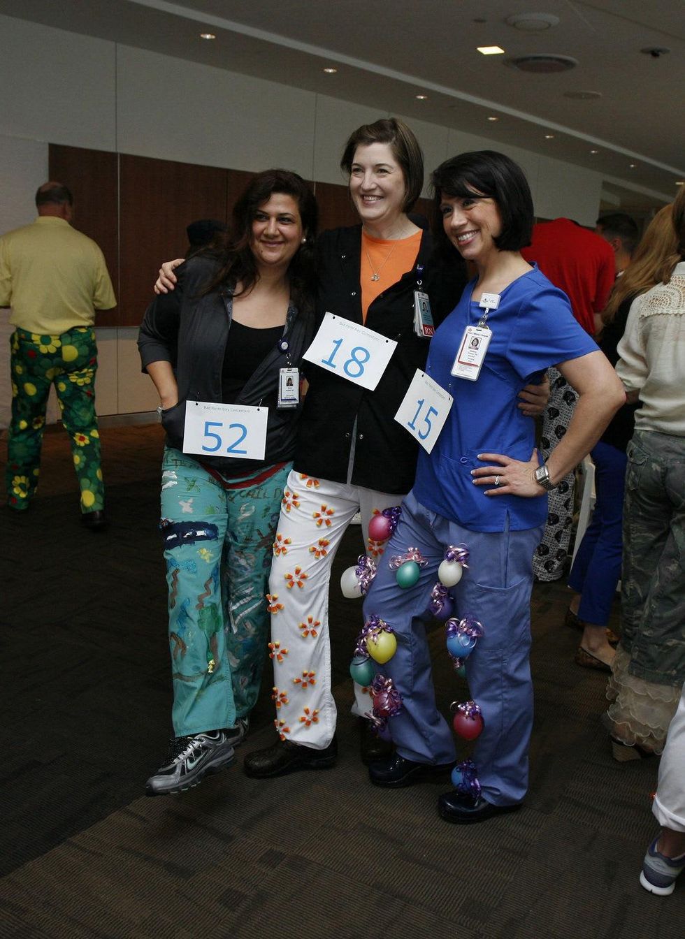 Winners at the Bad Pants Open kick-off party at Texas Children's Hospital