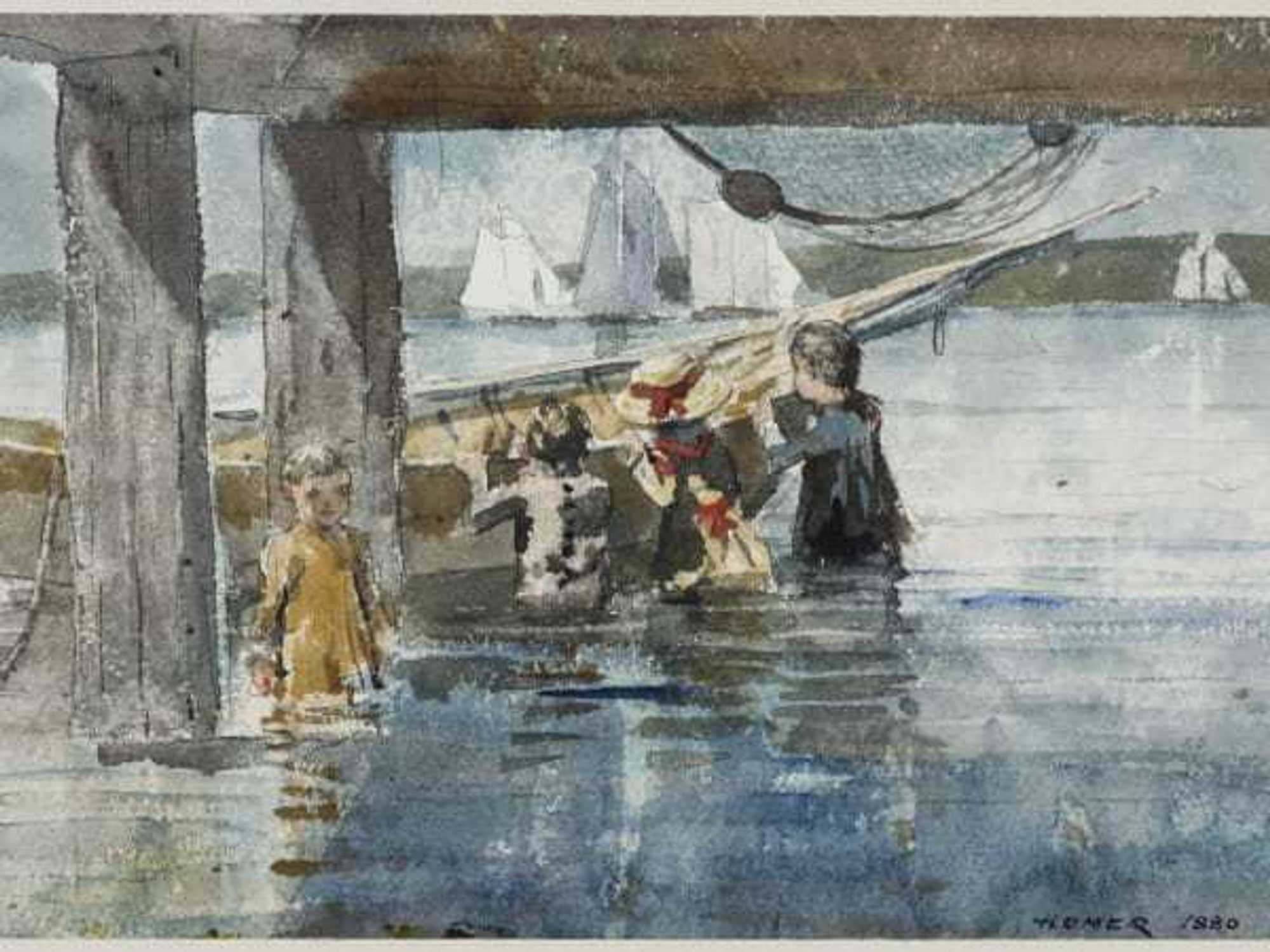 Winslow Homer, Children Playing Under a Gloucester Wharf, 1880,