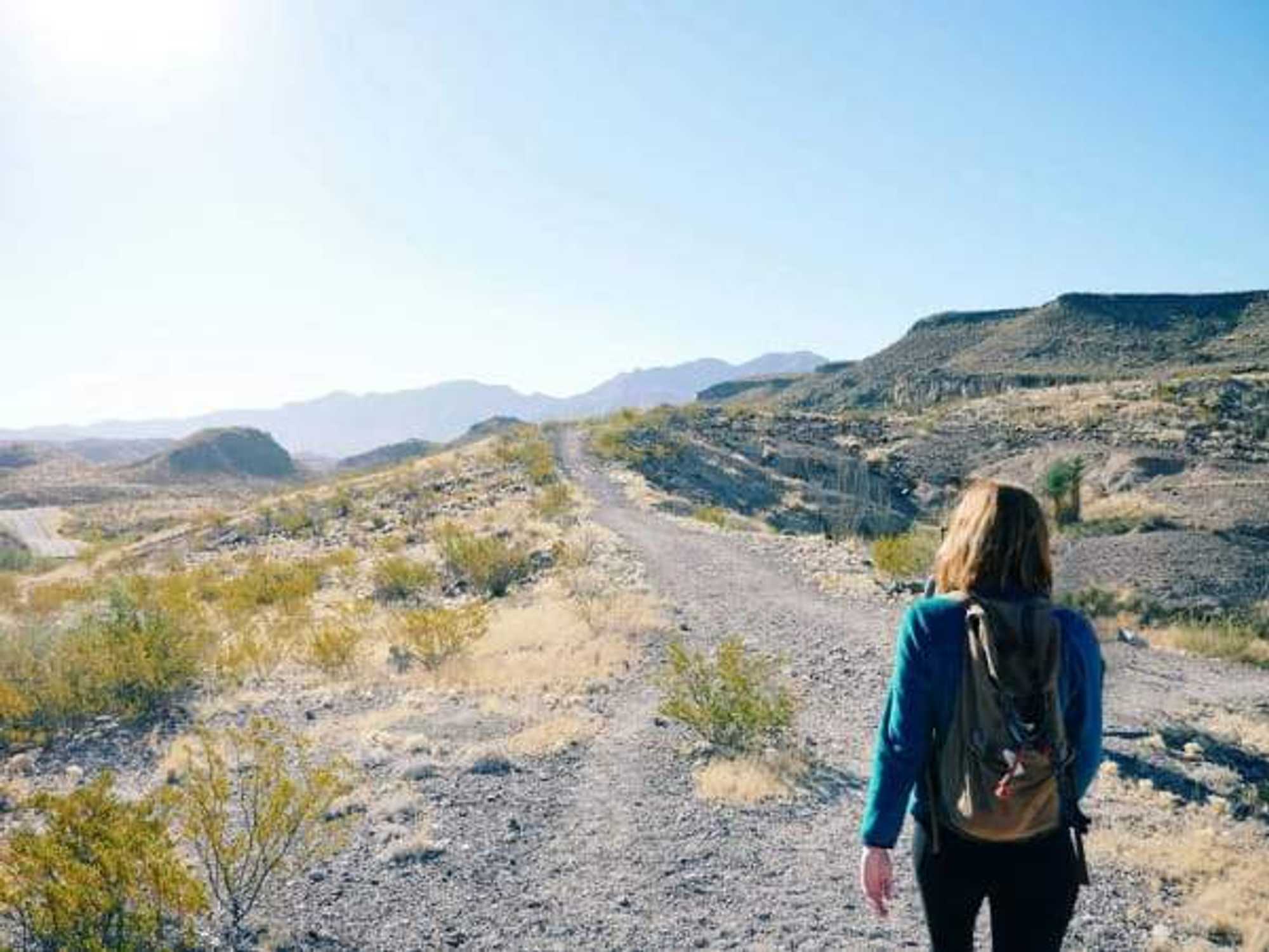 Woman hiking in Big Bend