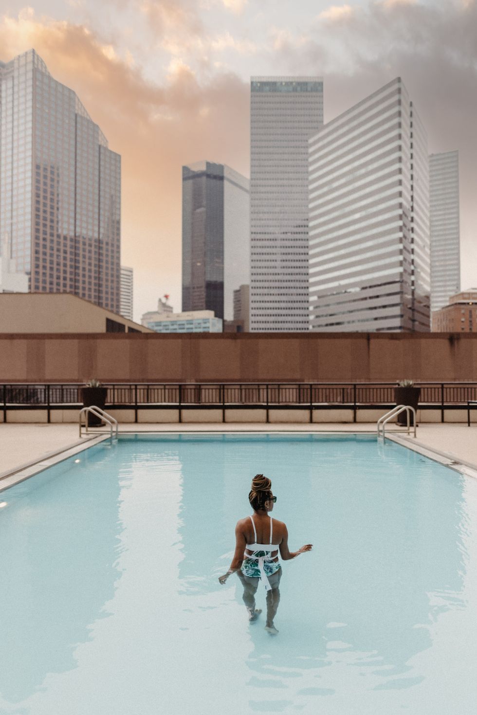 Woman in pool at Dallas Sheraton