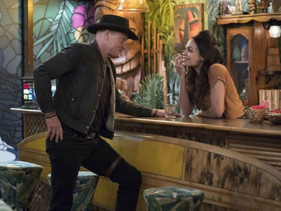Woody Harrelson and Rosario Dawson in Zombieland: Double Tap