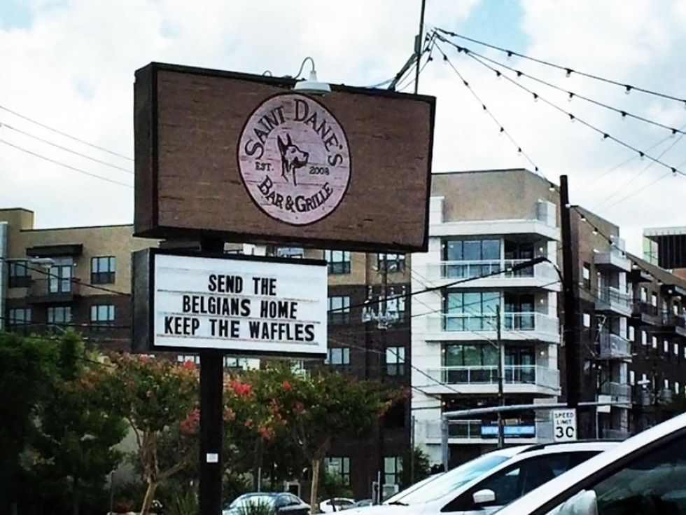 World Cup soccer fever Saint Dane's sign July 2014