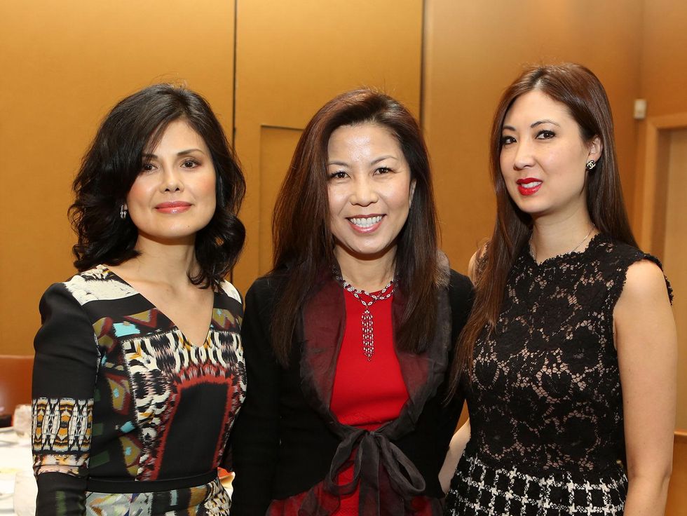 Xiaojun Wang, Diana Sun, and Jessica Hernandezat the Houston Grand Opera Ball luncheon February 2014