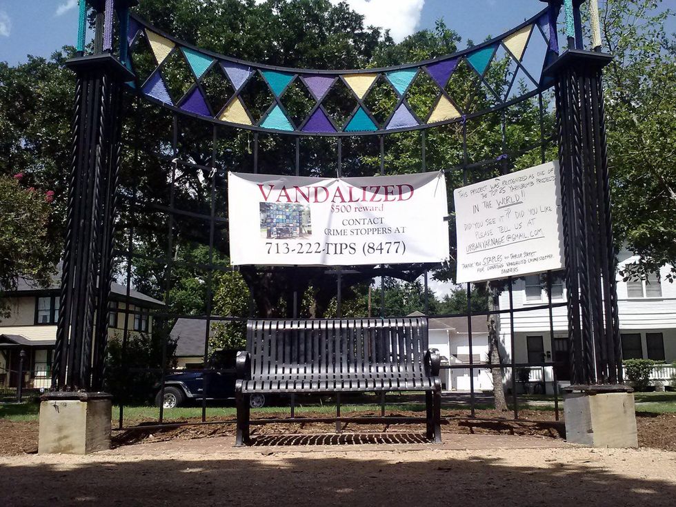 yarn bombing Heights June 2013