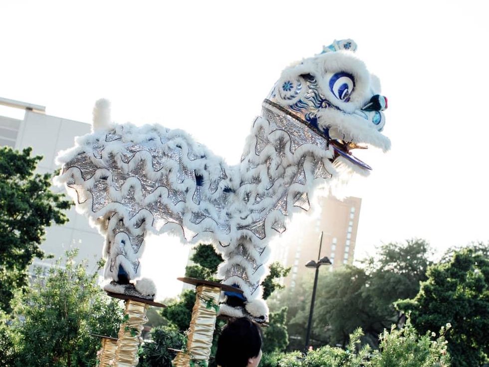 Yauatcha Opening Dancing Lions greet arriving guests