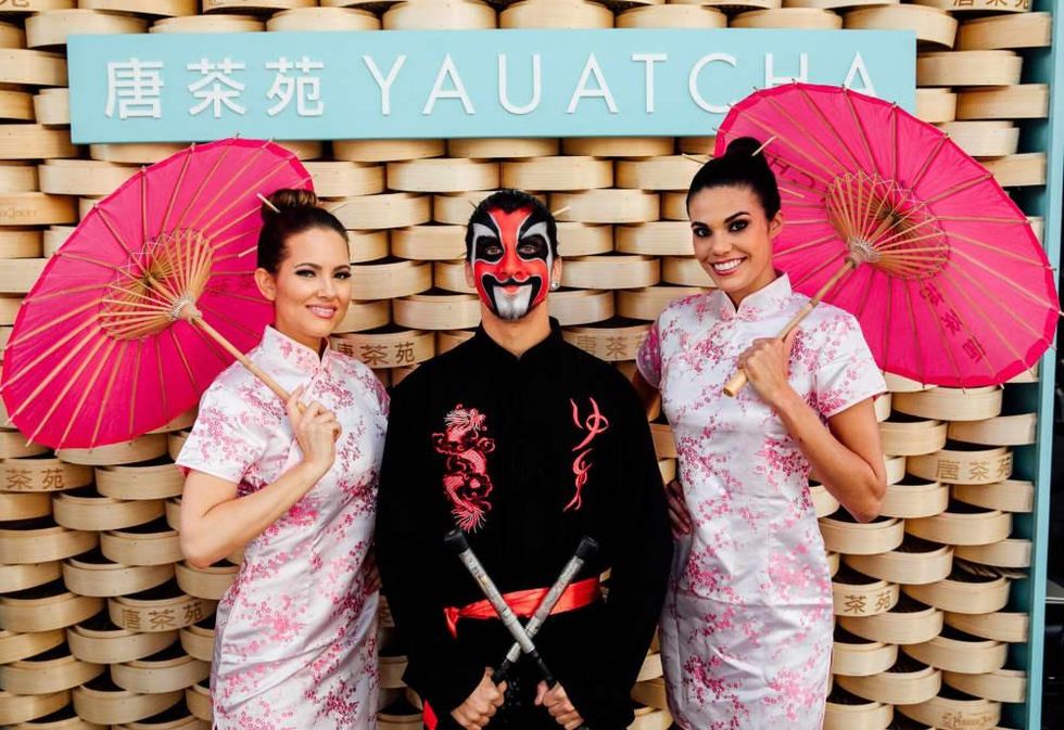 Yauatcha Opening Umbrella Girls at Social Media Booth