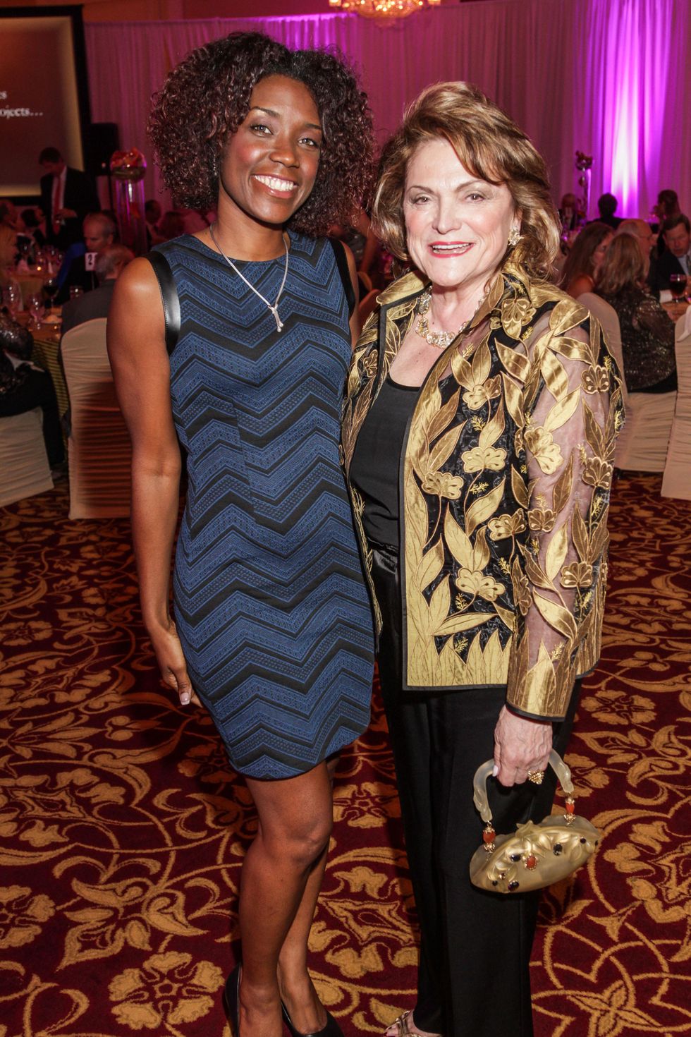 Yekcira Burnom, left, and Beth Wolff at the Medical Bridges Gala September 2014