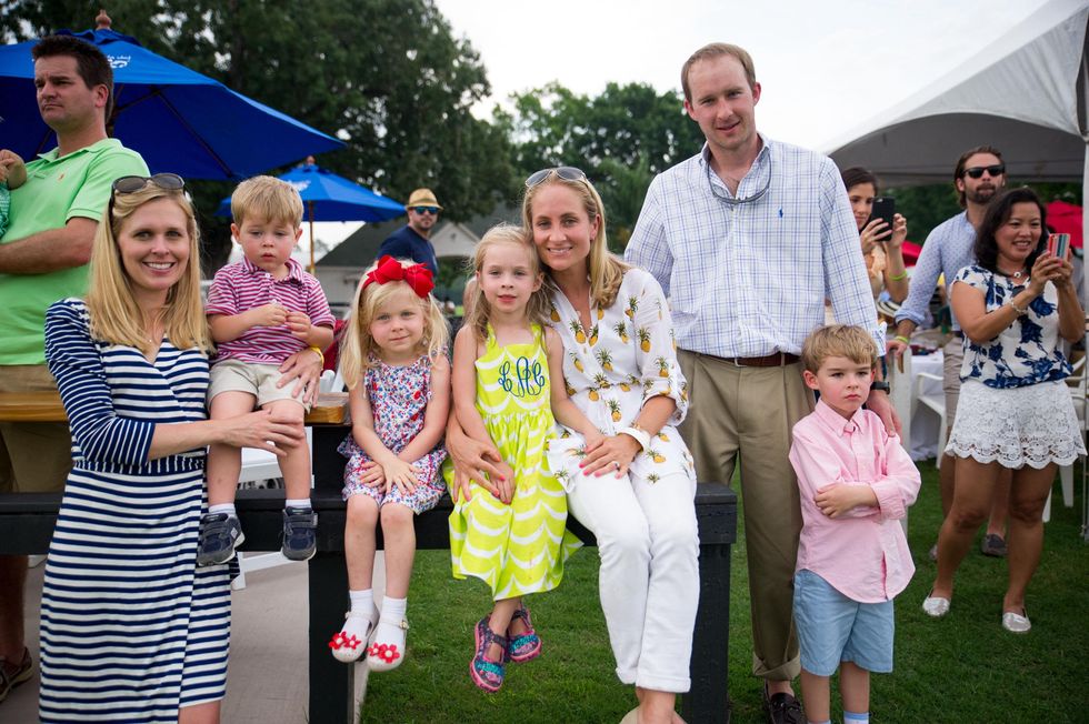 Yellowstone Academy, polo party, May 2015 Kelly Crystal, Thomas Crystal, Caroline Crystal, Lily Allen, Lauren Allen, Luke Allen, and Owen Allen