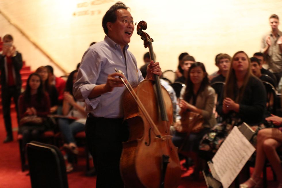 Yo-Yo Ma plus John Williams Houston Symphony rehearsal education event Jones Hall