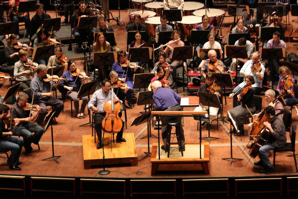 Yo-Yo Ma plus John Williams Houston Symphony rehearsal education event Jones Hall