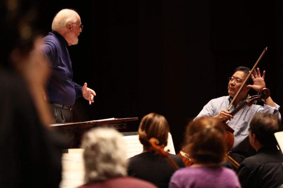 Yo-Yo Ma plus John Williams Houston Symphony rehearsal education event Jones Hall