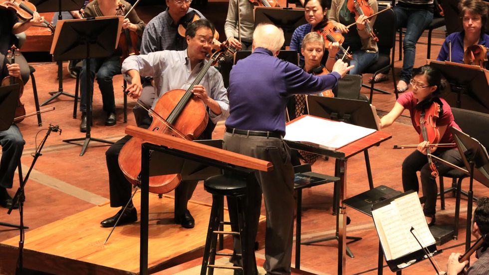 Yo-Yo Ma plus John Williams Houston Symphony rehearsal education event Jones Hall