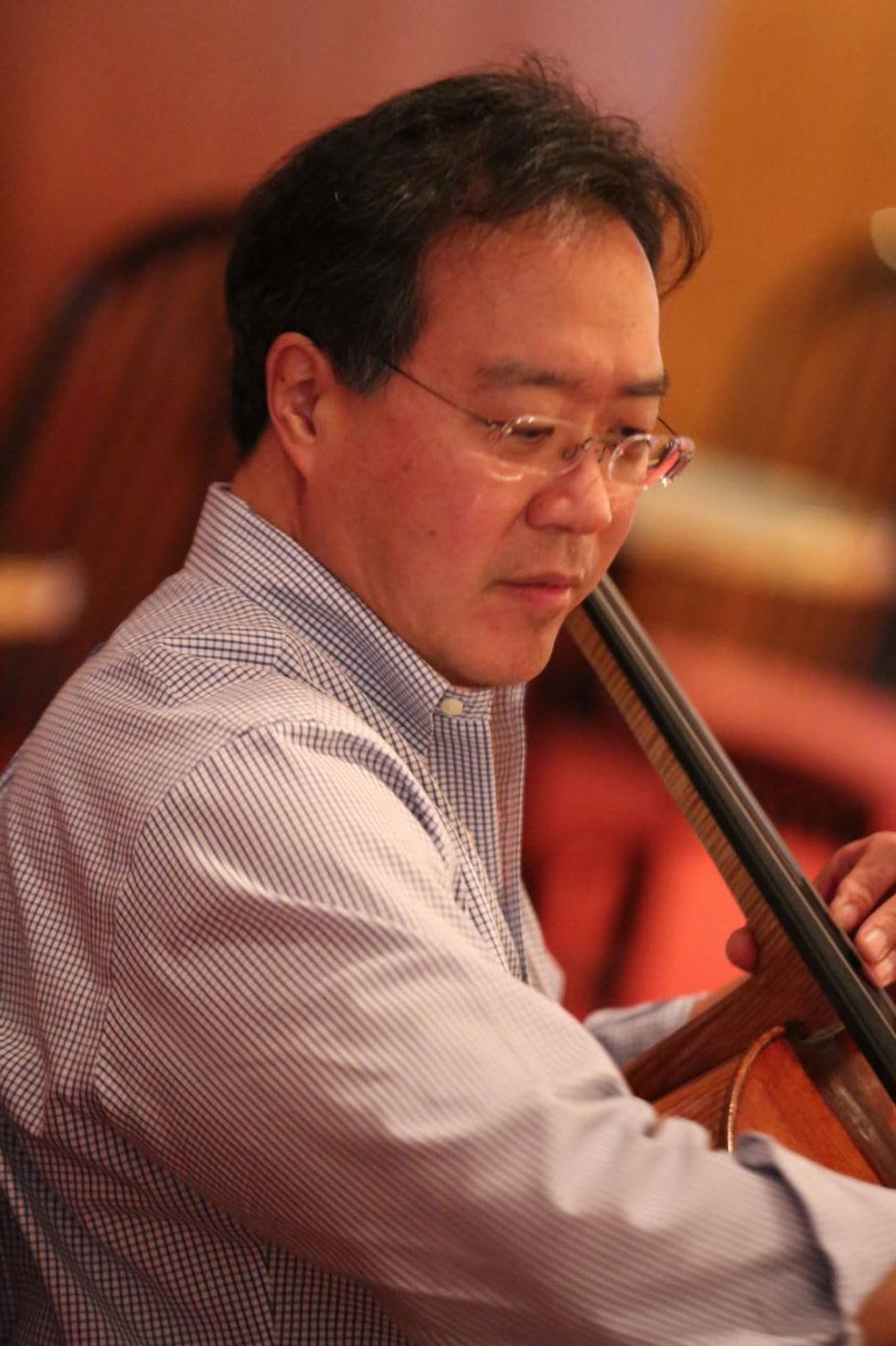 Yo-Yo Ma plus John Williams Houston Symphony rehearsal education event Jones Hall
