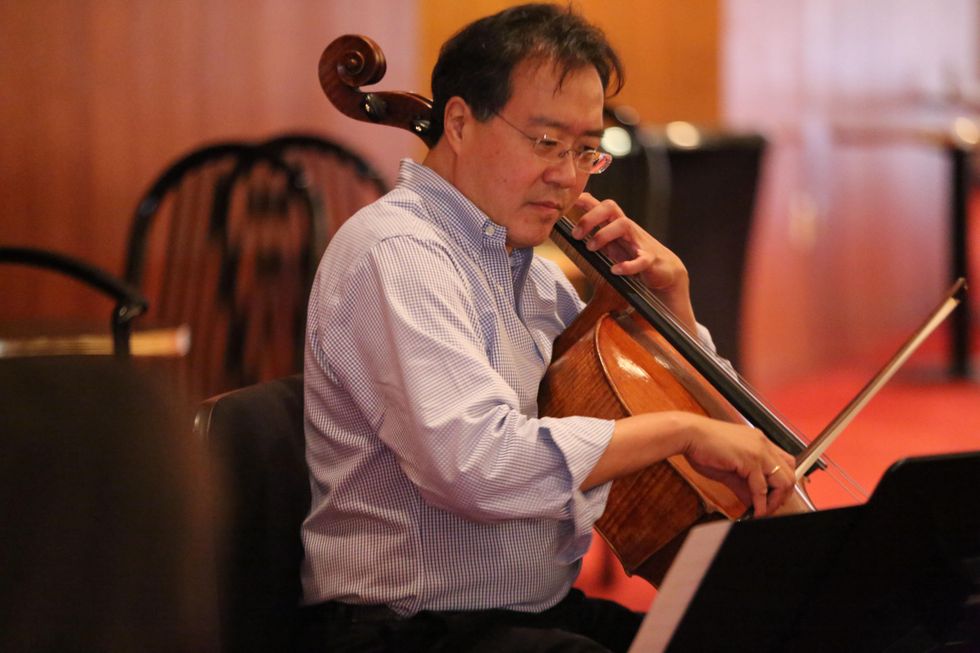 Yo-Yo Ma plus John Williams Houston Symphony rehearsal education event Jones Hall
