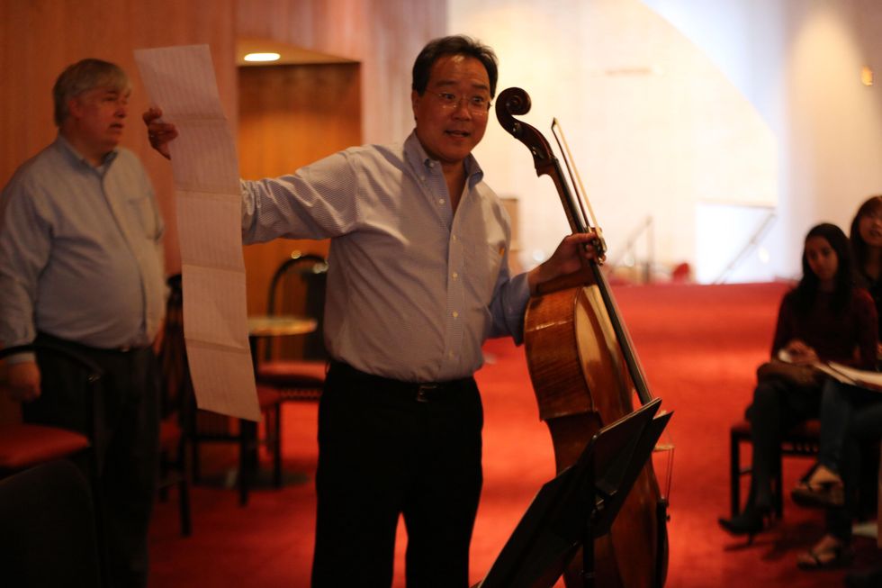 Yo-Yo Ma plus John Williams Houston Symphony rehearsal education event Jones Hall