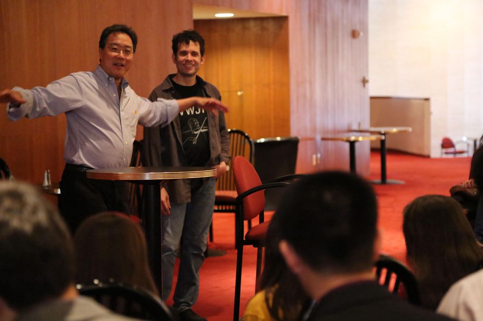 Yo-Yo Ma plus John Williams Houston Symphony rehearsal education event Jones Hall