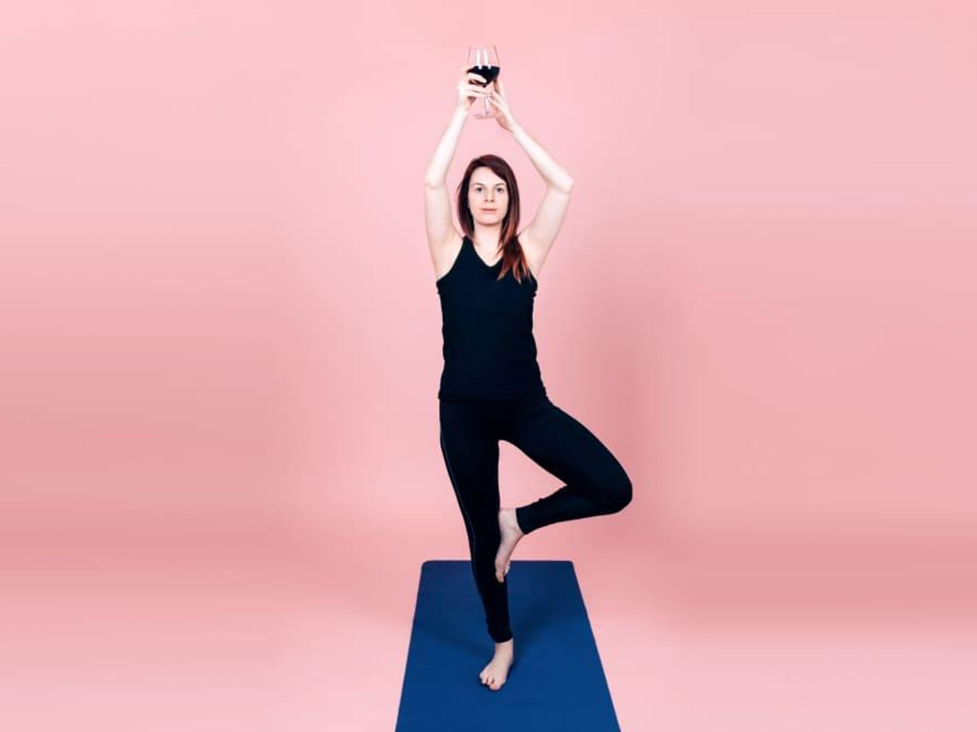 yoga wine pose woman