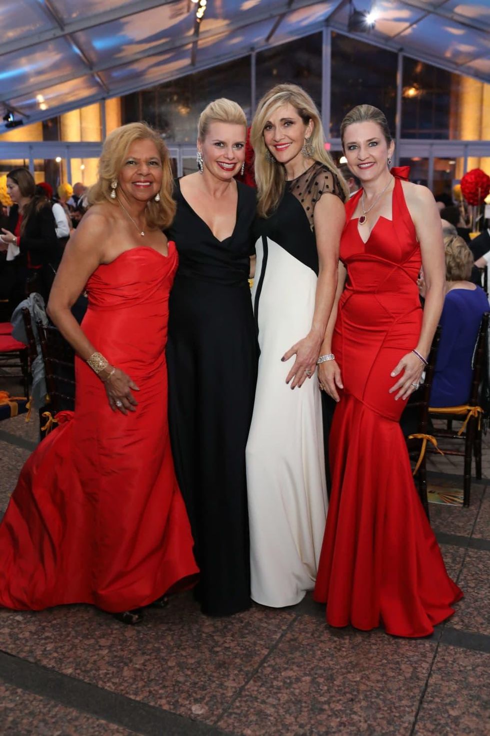 Yvonne Cormier, Valerie Dieterich, Jana Arnoldy, Mary D'Andrea at Houston Grand Opera opening night