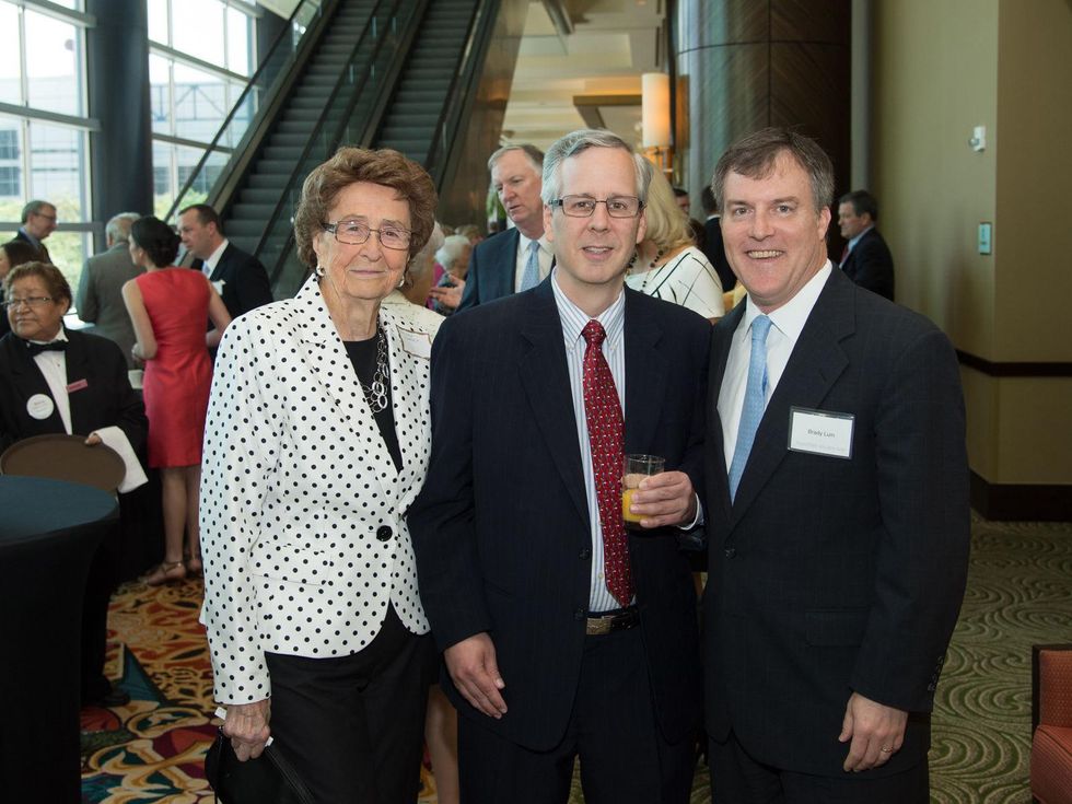 Yvonne Streit, from left, Paul Pressler and Brady Lum at the Brookwood luncheon April 2014