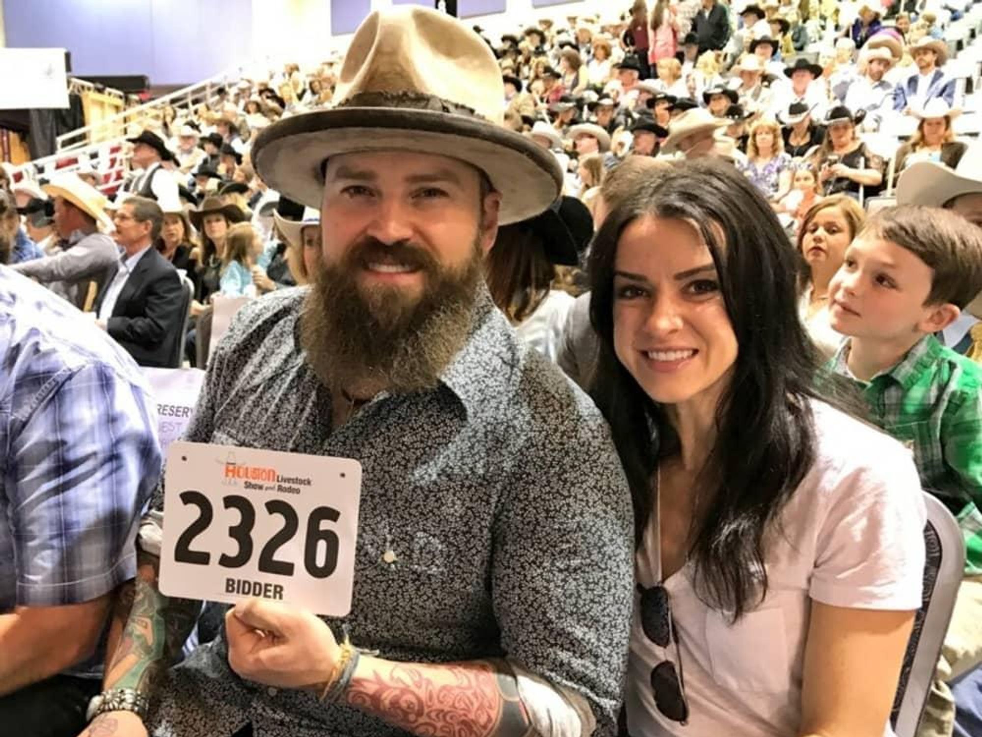 Zac Brown, Shelley Brown at Rodeo steer auction