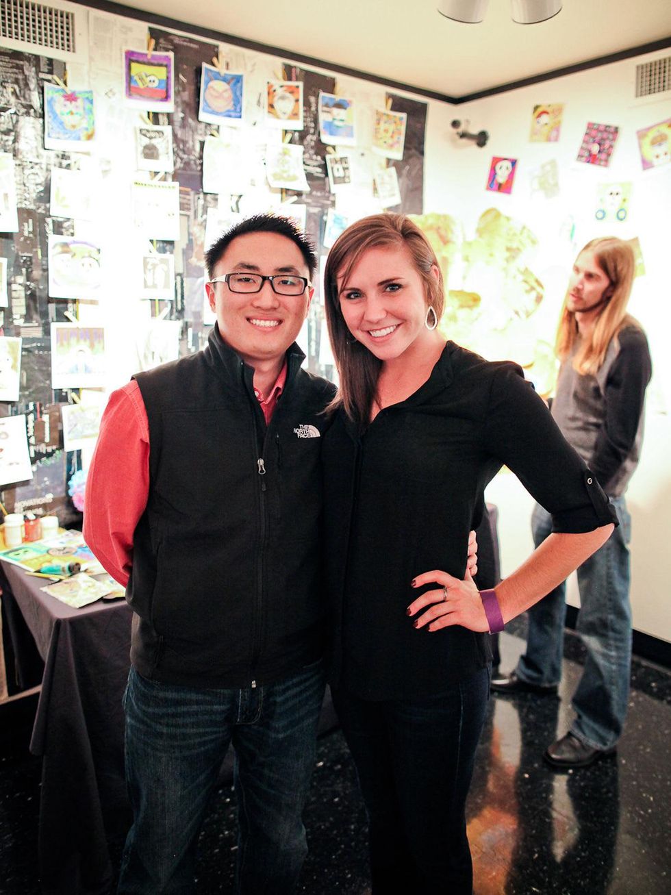 Zach Russell and Rachel Sawyers at the Lawndale Gala and Retablo Silent Auction October 2013