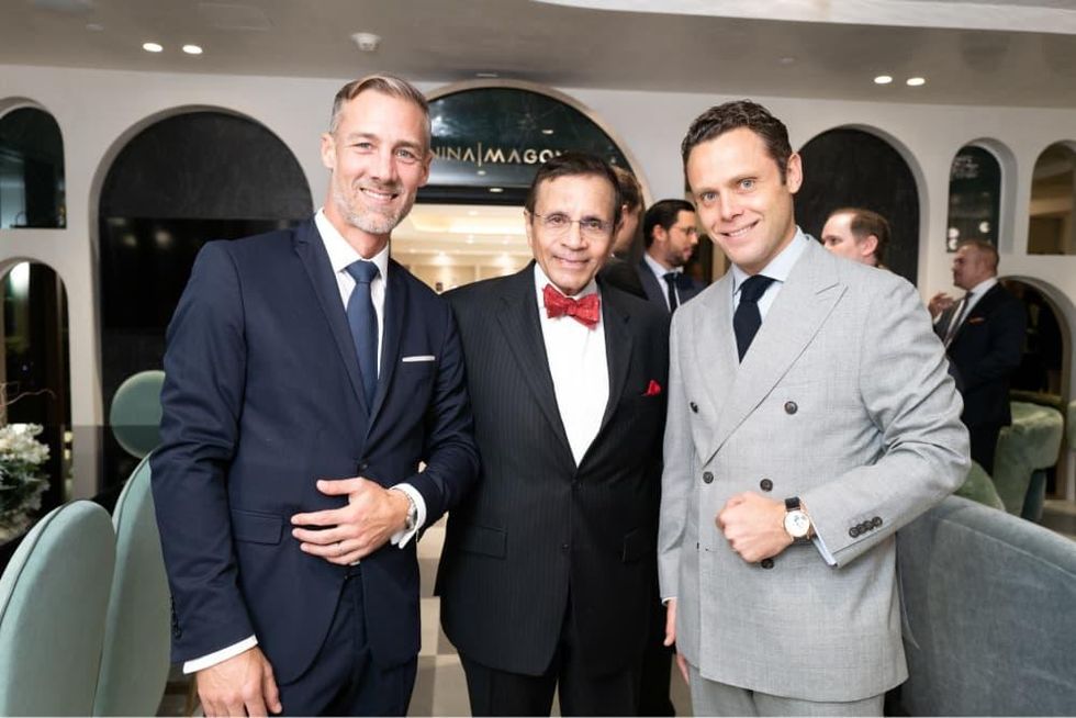 Zadok Jewelers grand opening party Arthur Lesca, Dror Zadok, Jean Baptise Maillard.jpg