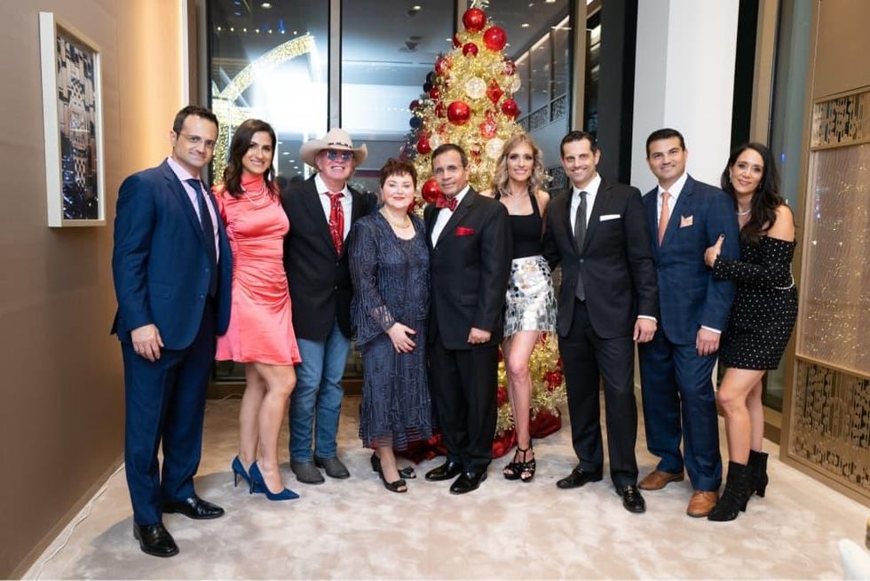 Zadok Jewelers grand opening party Gilad and Lisa Zadok, Gary P Nunn, Helene and Dror Zadok, Michelle and Jonathan, Segev and Amy Zadok.jpg