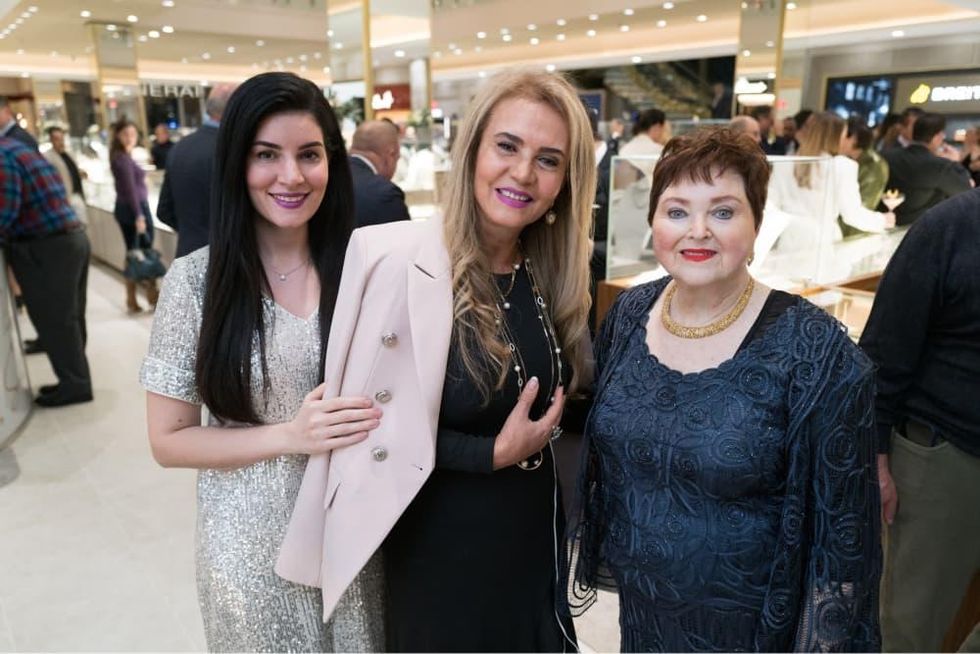 Zadok Jewelers grand opening Sheida Farrokhi, Hannah Taghi, Helene Zadok.jpg