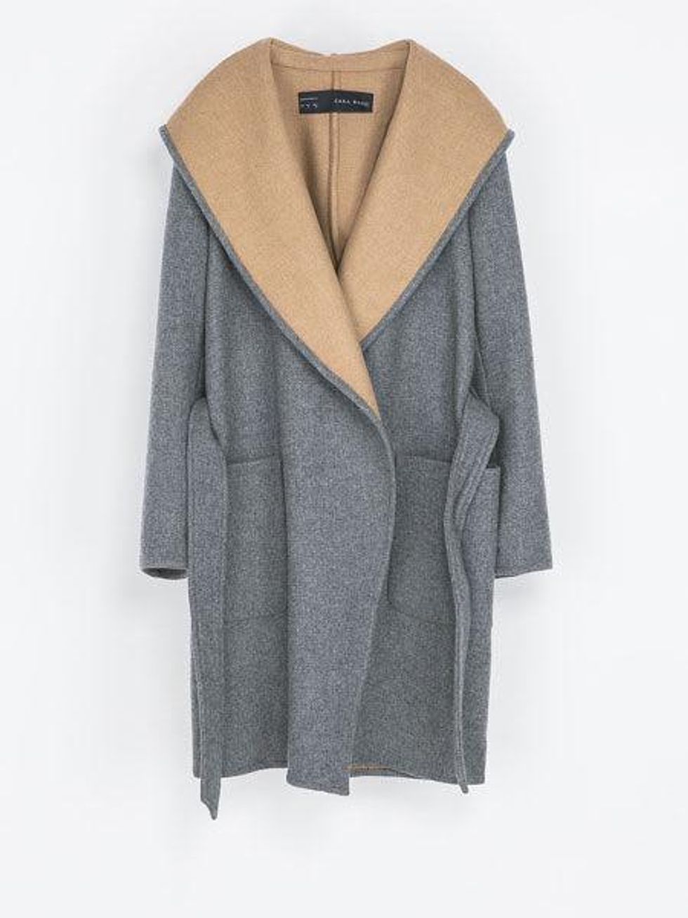 Zara HOODED WOOL COAT