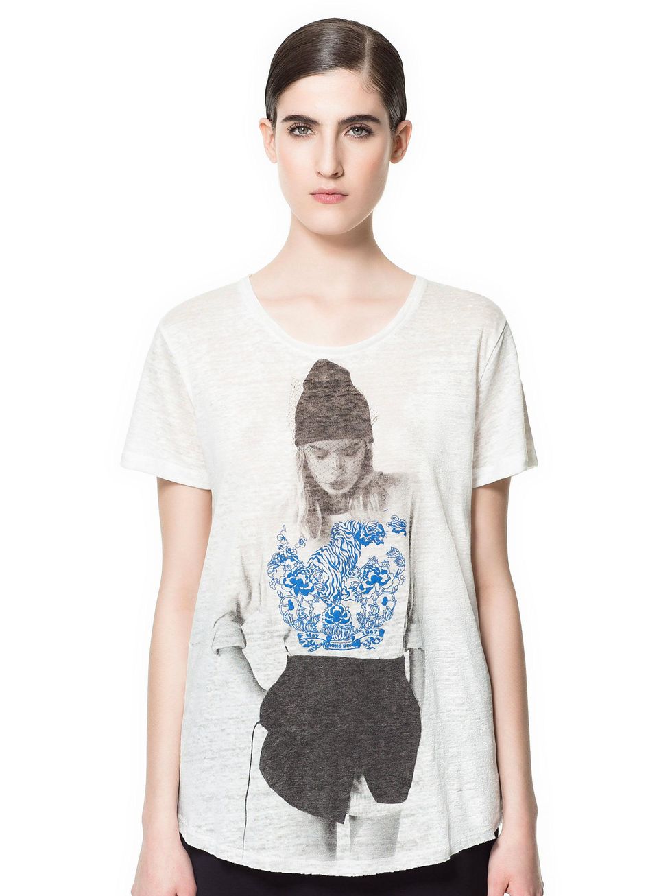 Zara printed photo tee
